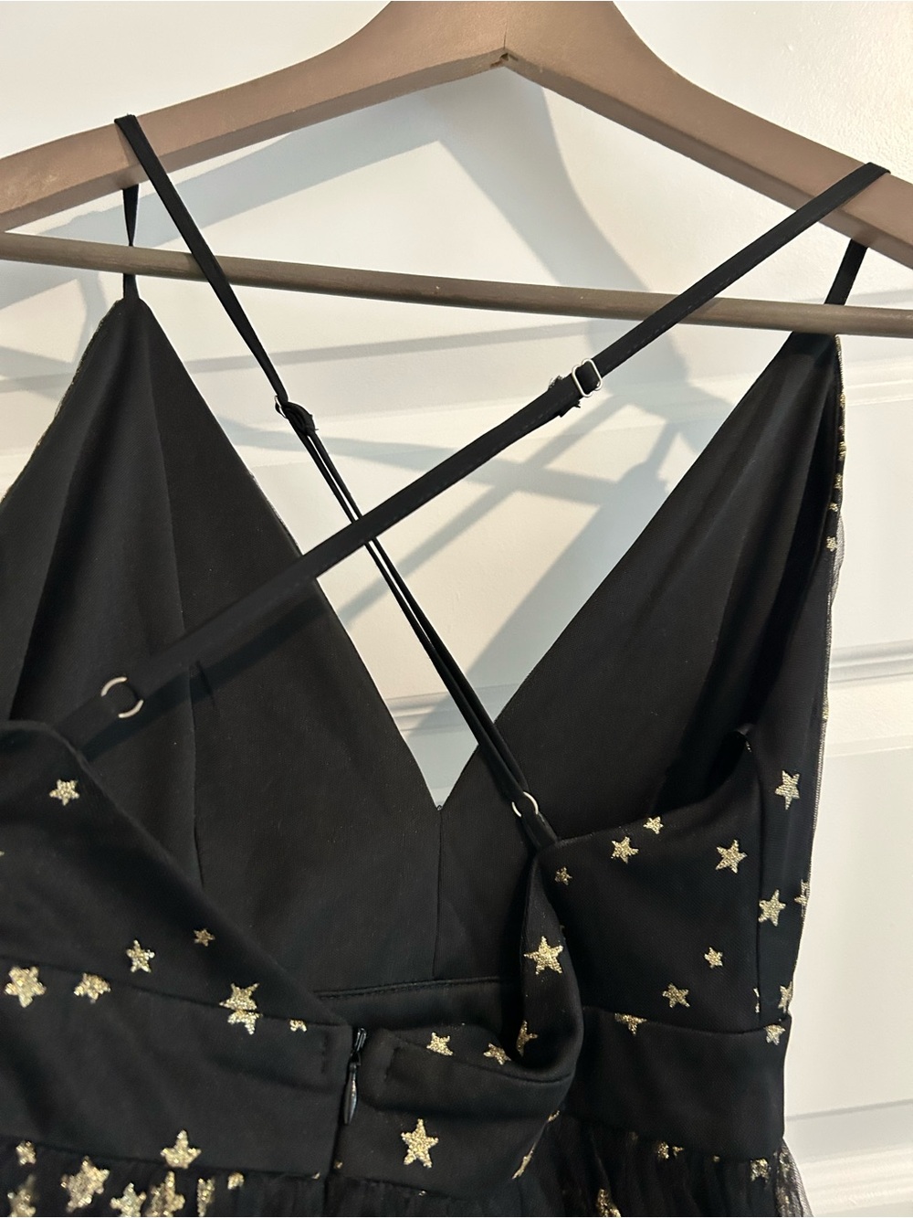 Lulus Favorite Moment Gold and Black Star Print Skater Dress Size S - Picture 13 of 15